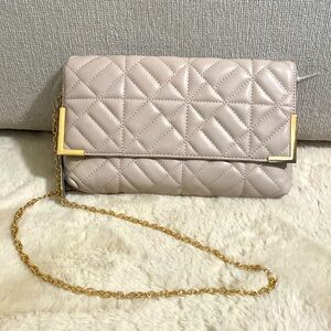 Cream quilted crossbody bag